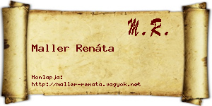 Maller Renáta névjegykártya